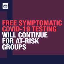 Free symptomatic Covid-19 testing will comtinue for at-risk groups