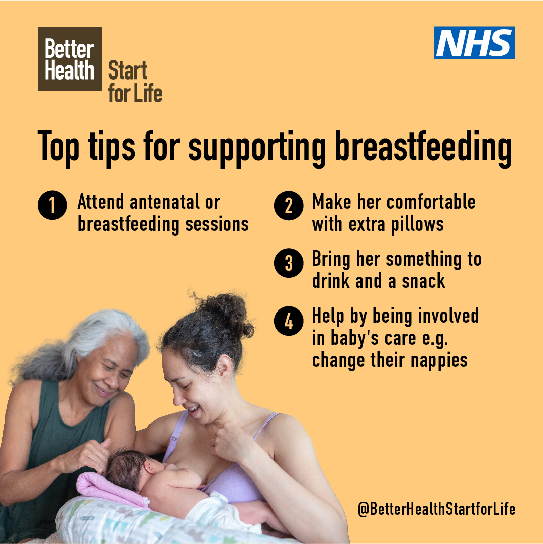 NHS Better Health Start for Life.  Top tips for supporting  breastfeeding