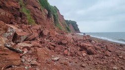 Ness Beach rock fall