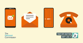 Illustrations of the different ways you will be contacted in the annual canvass. The Electoral Commission.  Your vote matters don't lose it