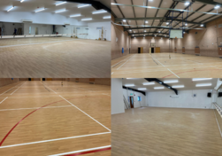 Different images of the refurbished Broadmeadow Sports Centre