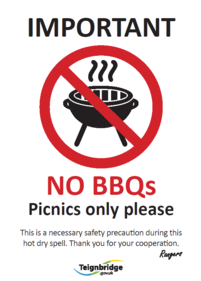 Important No BBQs Picnics only please