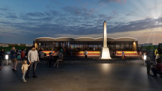 Night time illustration of how the Captain's Table will look