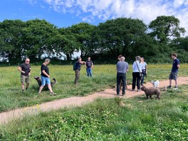 Group listening to Countryside Ranger Jon