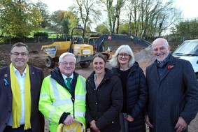 Pictured at the official start of the development are (from L-R) Cllr Martin Wrigley, Philip Sanders, Yvette Elliott, Jo Reece, Cllr John Nutley.