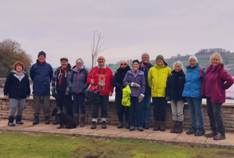 Competition winner with some of the U3A Monday Movers walking group