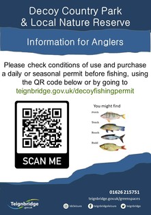 Fishing permit application poster with QR code
