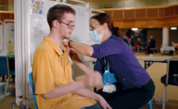 Person being vaccinated