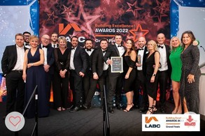 Building Control awards ceremony with some of the finalists and Devon Building Control representatives