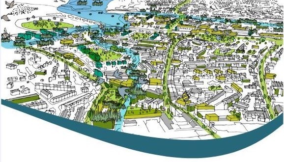 Local Plan cover graphic showing a built up area
