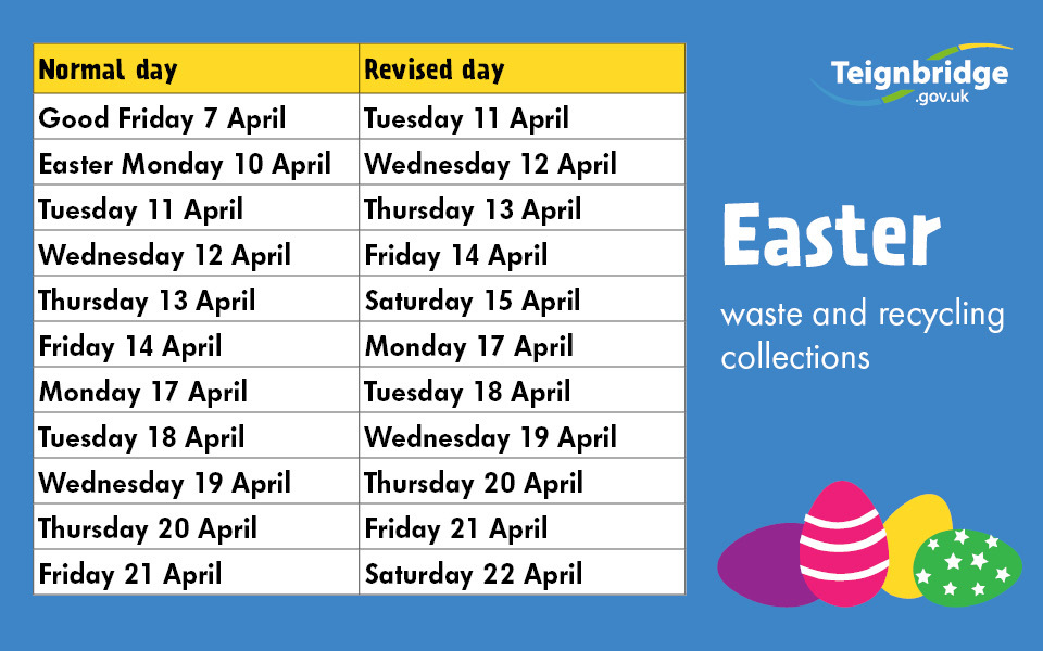 Easter waste and recycling collection dates