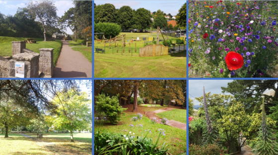 Six green spaces images from around the district