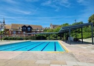 Teignmouth Lido showing solar panels