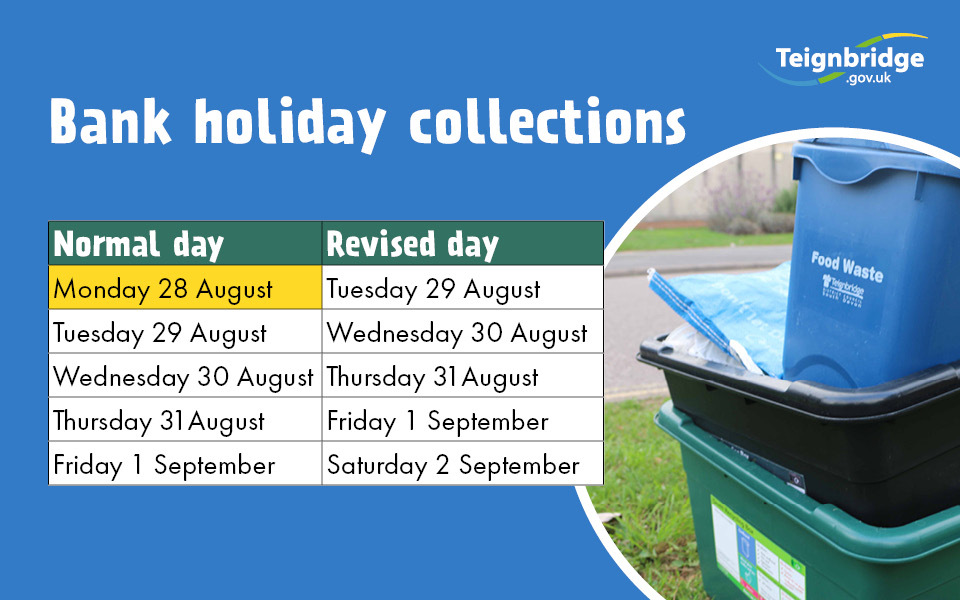 Colectoin days August bank holiday