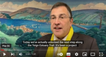 Video still of Council Leader Martin Wrigley talking about funding decision Teign Estuary Trail