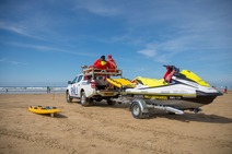 RNLI vehicle, trailer and rescue boat