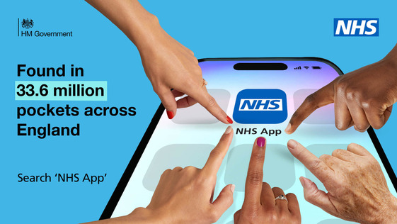 HM  Government. Found in 33.6 million pockets across England.  Search 'NHS App'