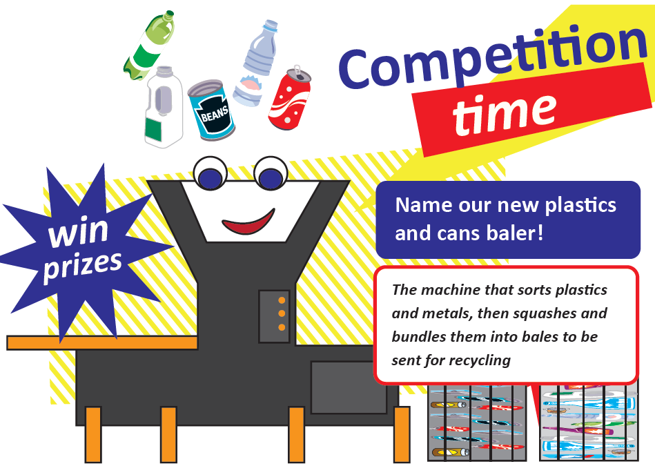 Win prizes. Competition time. Name our new plastics and cans baler!