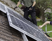 solar panels being fitted
