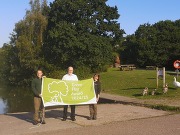 Decoy Country Park with Cllr John Nutley (centre) and Rangers Jon Stewart (left) and Sian Avon (right)