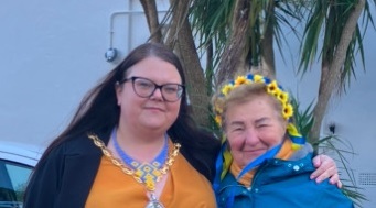 Rosie Dawson with Liubov, a Ukranian women she hosts at our home.