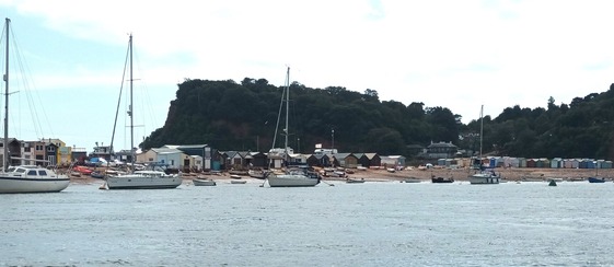 Teignmouth back beach and boats