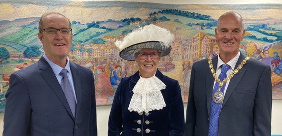 High Sheriff Caroline Harlow with Phil Shears & Cllr Robert Steemson, chair of TDC