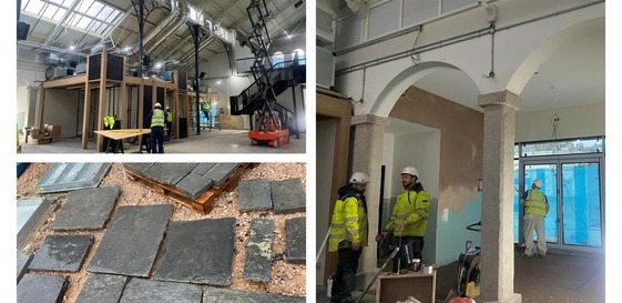 Montage of market hall  renovations