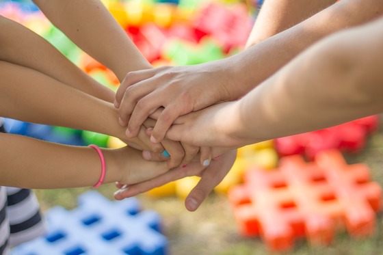 Children hands together