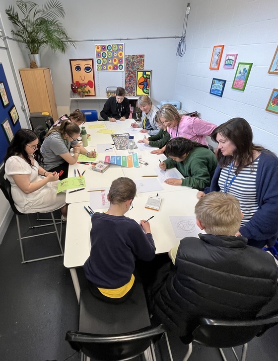 Pupils taking part in workshop