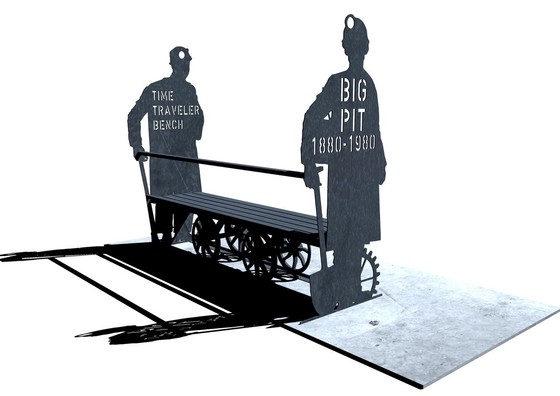 time travel bench artist impression