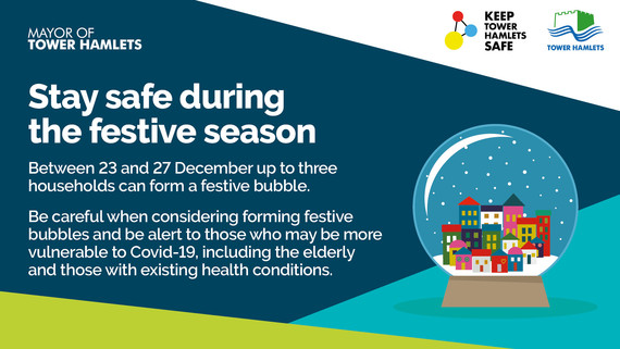 Stay safe during the festive season - Between 23 and 27 December up to three households can form a festive bubble.