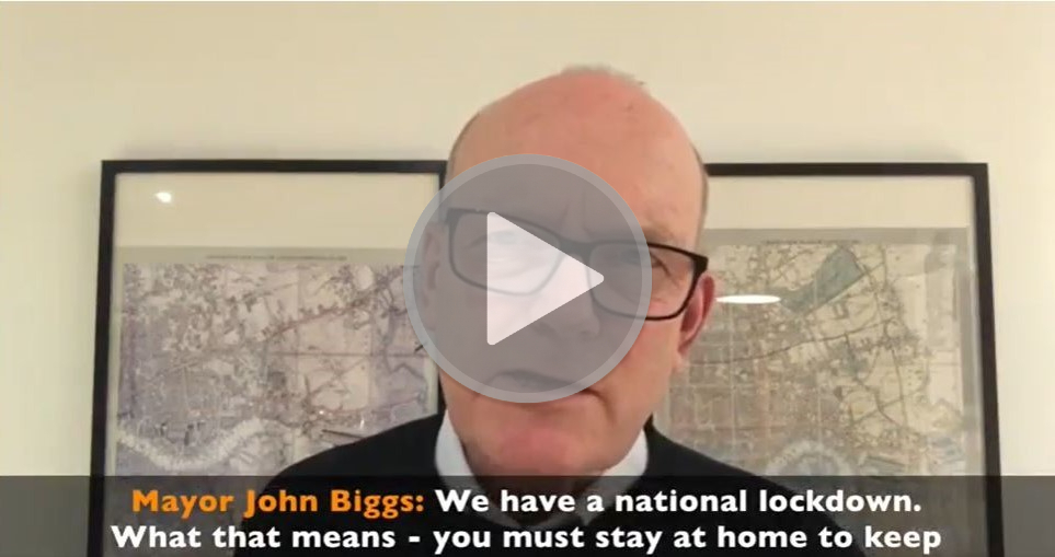 Mayor John Biggs stay at home video
