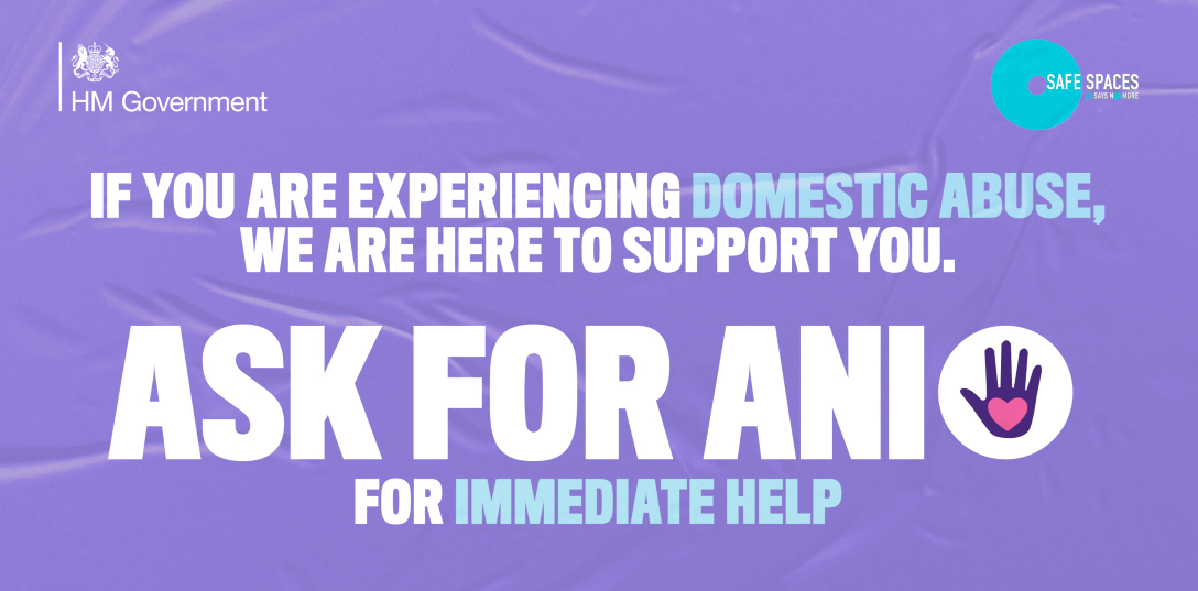 Domestic abuse service Ask for ANI poster