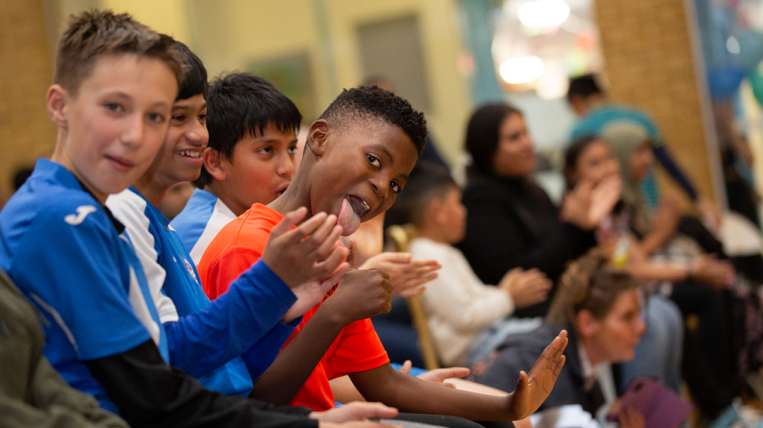 Young people posing at the camera