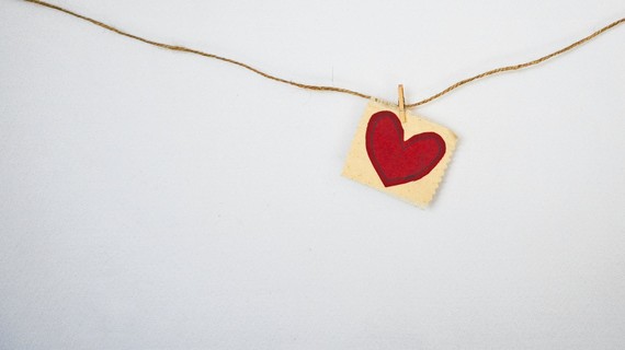 Heart image on a string