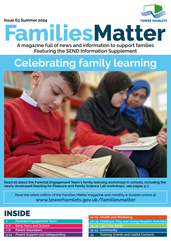 Cover of Families Matter Magazine Summer 2024, family reading together