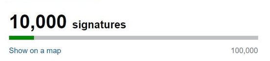10,000 signatures for the petition