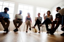 Meeting participants in discussion 