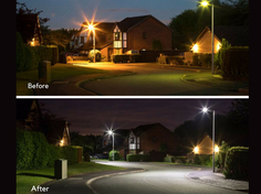 Street lights, before and after