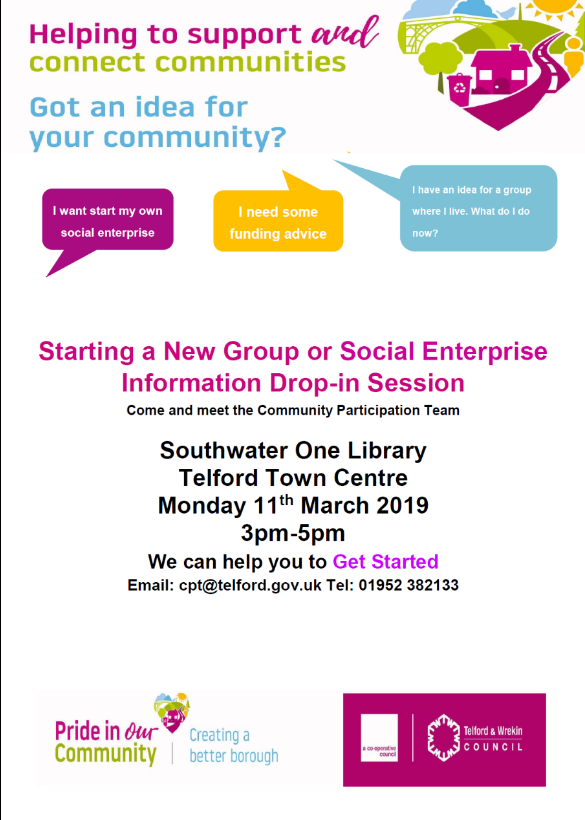 picture of poster promoting drop in with community participation