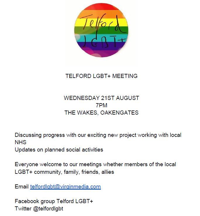 Telford LGBTQ+ August meeting