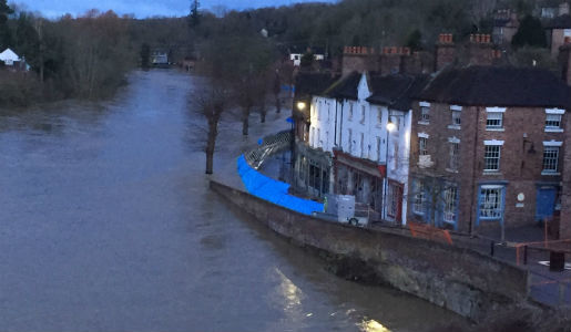 Ironbride Gorge, barriers first light 26 Feb