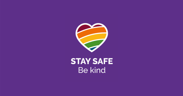 Stay safe be kind logo