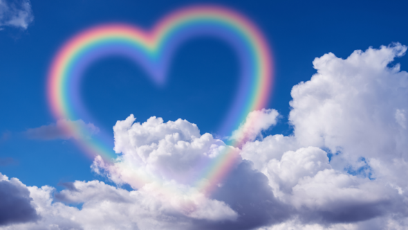 Rainbow Heart in the Sky