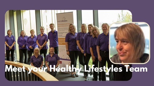 Photo of the Healthy Lifestyles Advisors with inset image of Barbara and the text "meet your healthy lifestyles team"