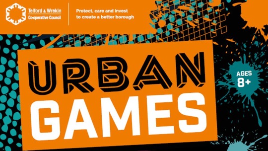 The words 'Urban Games' in bold orange and white letters on a black background