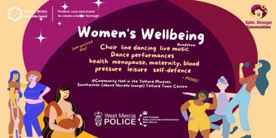 The Women's Wellbeing Roadshow flyer - all text reproduced below in article