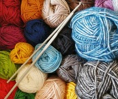 Balls of wool in rainbow colours