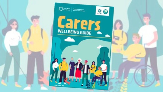 The cover for the 4th edition of the All Age Carers Wellbeing Guide. 